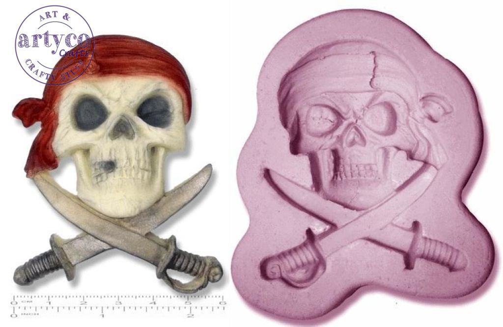 Pirate Skull & Swords Silicone Mold