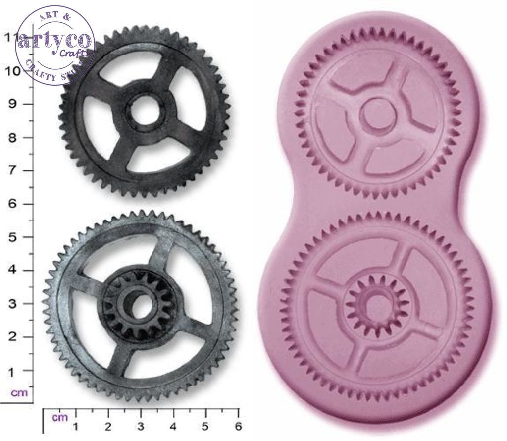 Steam Punk Cogs X 2 Large Silicone Mold
