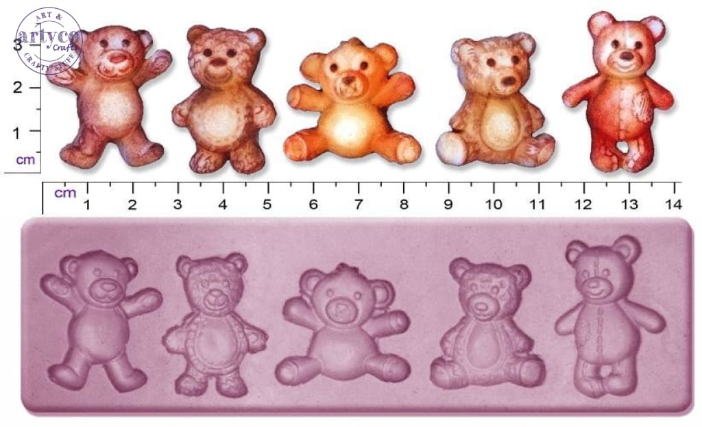 Teddy Bears; Medium Single Silicone Mold